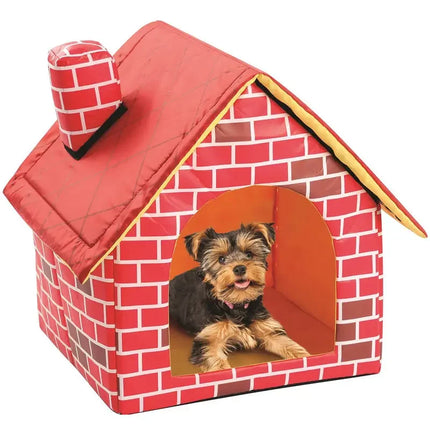 Foldable Small Plaid Dog House