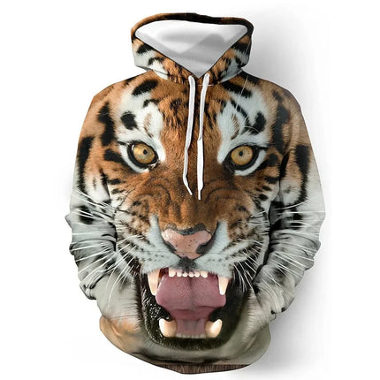 Men Vintage Tiger 3D Animal Hoodies