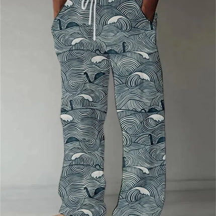 Men European Floral Animal 3D Pants