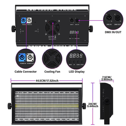 LED Stage Strobe W+RGB  DJ Disco Light