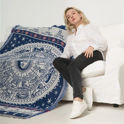 Sun god Woven Bohemian Sofa Blanket