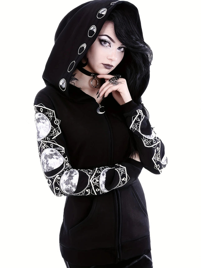 Women Y2K Gothic Moon Hoodies