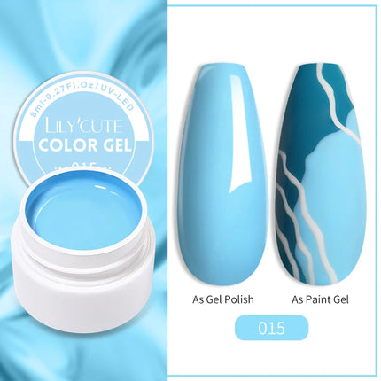 LILYCUTE 7ML Sequin Gel Blue Silver Nail Polish