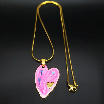 Stainless Pink Heart Pendant Necklace – Mad Fly Essentials