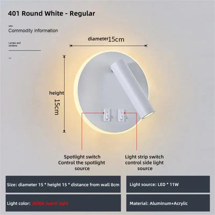 Nordic Minimalist Interior LED Bedroom Reading Light