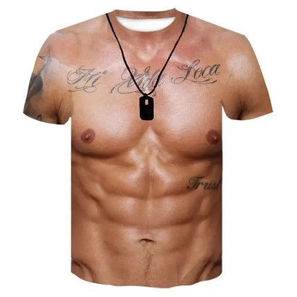 Men 3D Fashion Muscle Quick-Dry Summer Shirts