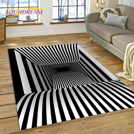 3D Vortex Visual Illusion Living Room Rug