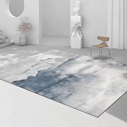 Nordic Abstract Grey Blue Living Area Modern Rug