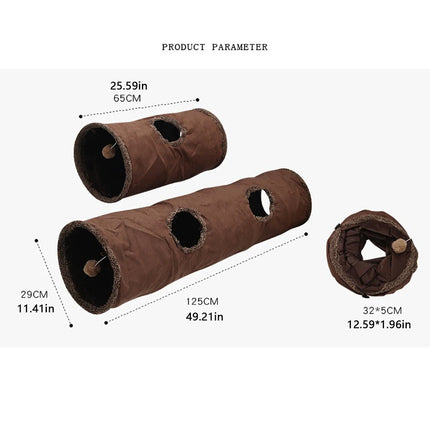 Cat Toys Long Suede Collapsible Tunnel - Mad Fly Essentials