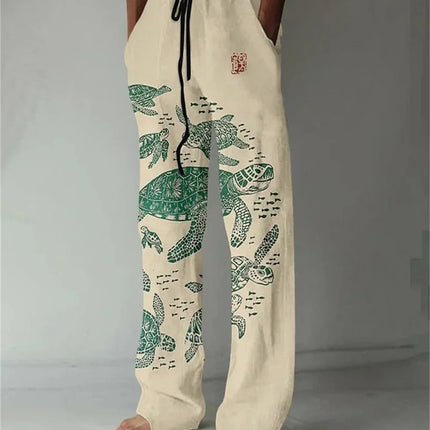 Men European Floral Animal 3D Pants