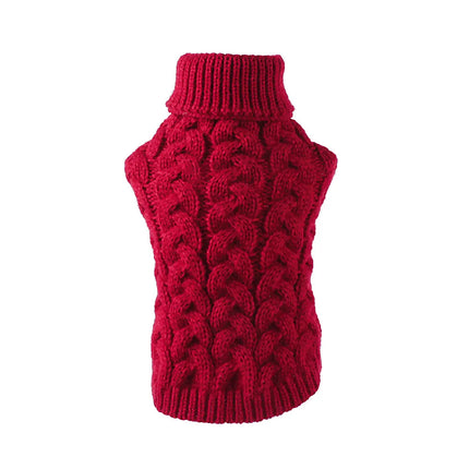 Pet Dog Solid Knitted Winter Sweater