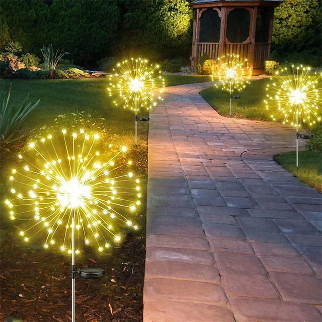 Solar LED Firework 8Mode 4pc Landscape Lights