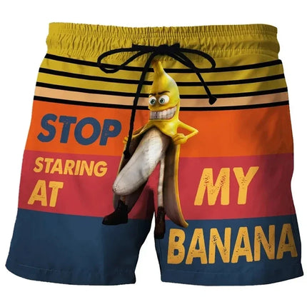 Men Funny Banana Crab Animal 3D Boardshorts