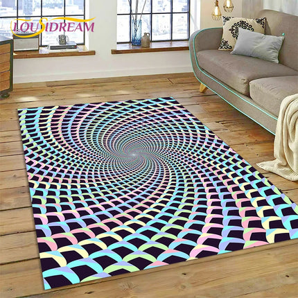 3D Vortex Visual Illusion Living Room Rug