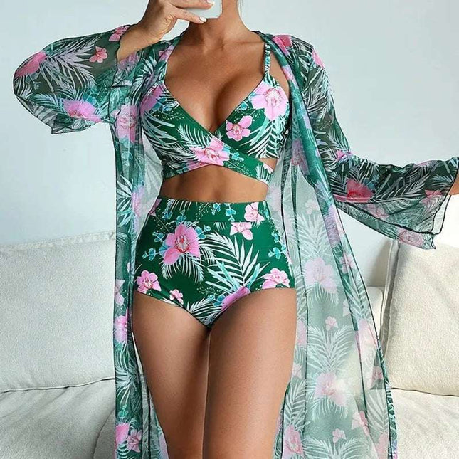 Women Summer 3pc Floral Swimwear Sets.