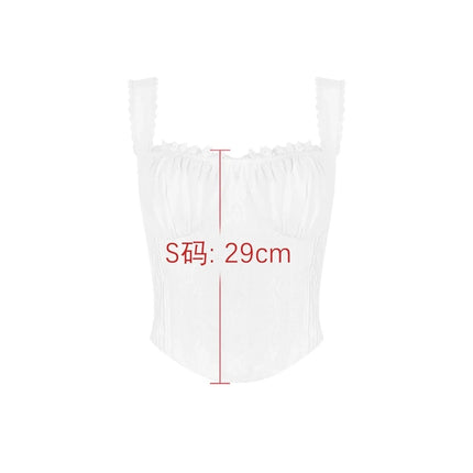 Women Retro White Spaghetti Cropped Top