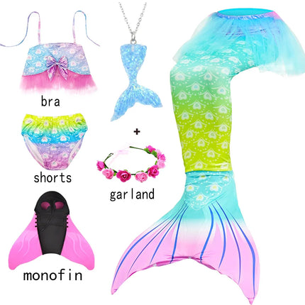 Girl Mermaid Tail Beach Dresses