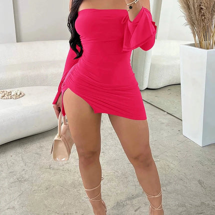 Women Strapless Backless Off-shoulder Mini Dress