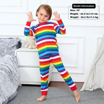 Baby Boy Striped Carnival Rainbow Pajama Sets