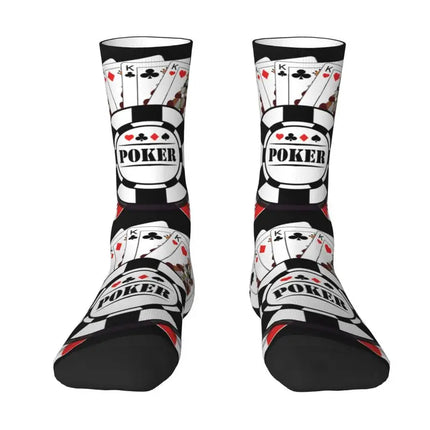 Men 3D Poker Party Crew Socks