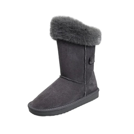 Women Plush Fur Top Snow Boots