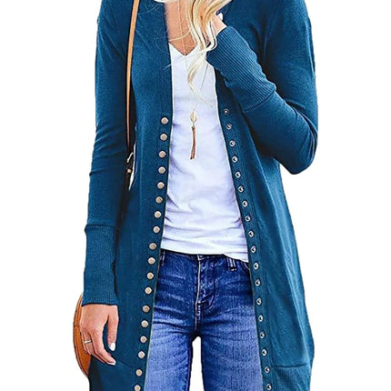 Women 2024 European Style Button Sweater Cardigan