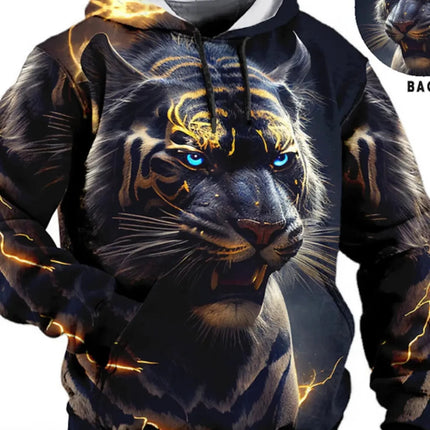 Men Vintage Tiger 3D Animal Hoodies