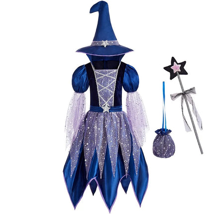 Girl Witch Princess Costume Party Dress Set