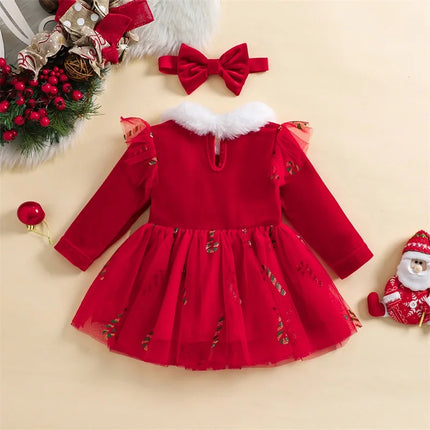 Baby Girl Long Mesh Christmas Outfit