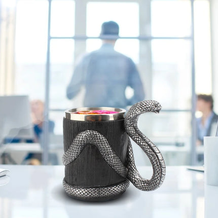 Stainless Double Layer Snake Animal 3D Coffee Mugs