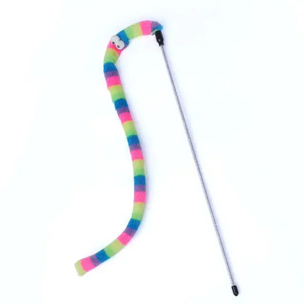 Rainbow Long Tail Caterpillar Cat Toys