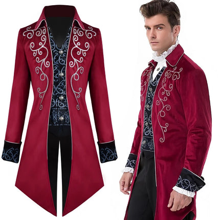 Men Medieval Tuxedo Steampunk Vintage Prince Costume