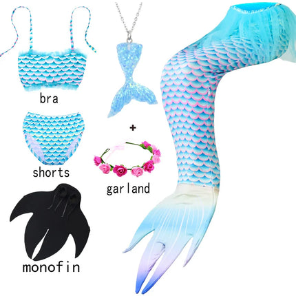 Girl Mermaid Tail Beach Dresses