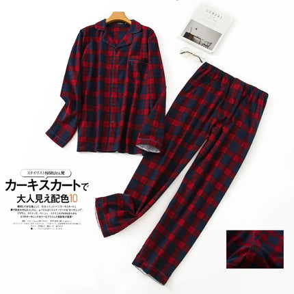 Men Home Suits Star Plaid Pajama Sets