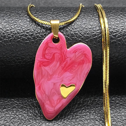 Stainless Pink Heart Pendant Necklace – Mad Fly Essentials