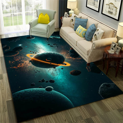 3D Universe Space Galaxy Planet Star Rug