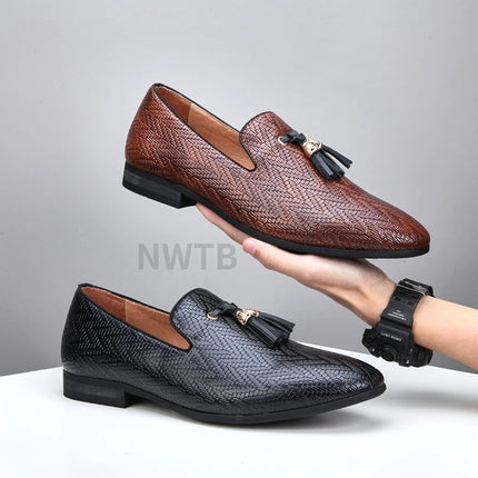 Men Business Casual Black Brown Leather Loafers