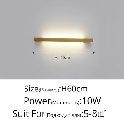 Minimalist Long LED Bar Lamp Bedside Bedroom Indoor Wall Sconce