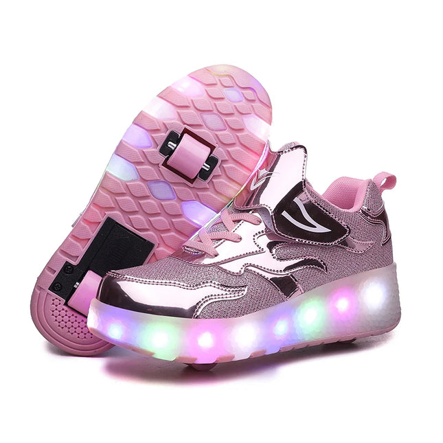 Kid Girl Tow Wheels LED Skate Shoes