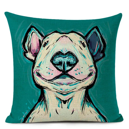 Bull Terrier 45x45cm Sofa Pillow Cover