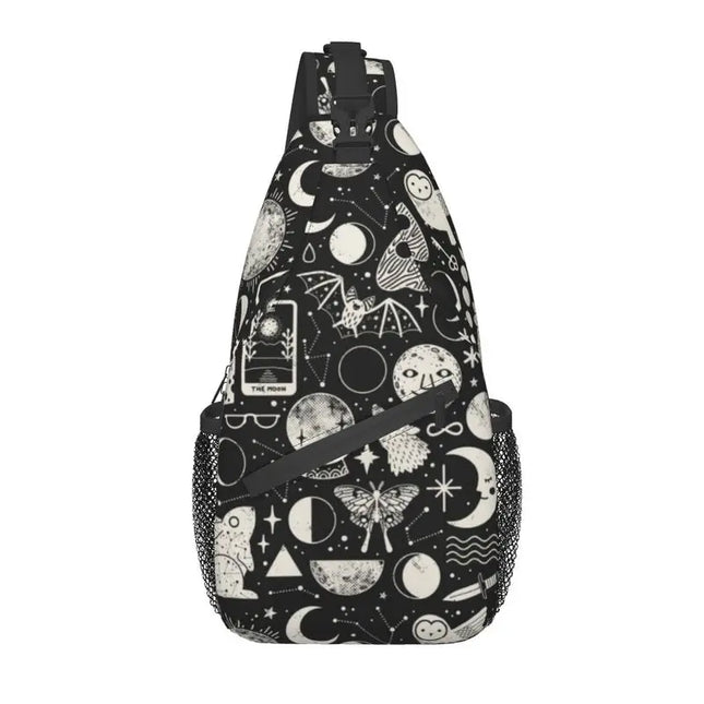 Men Triple Goddess Goth Crossbody Sling Bag.