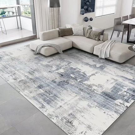 Nordic Abstract Grey Blue Living Area Modern Rug