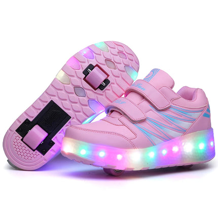 Kid Girl Tow Wheels LED Skate Shoes