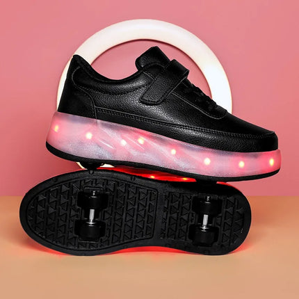 Girl USB Charging LED Rainbow Skate Shoes