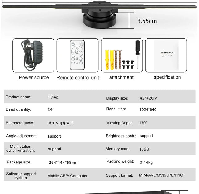 3D Fan Hologram LED Advertising Projector