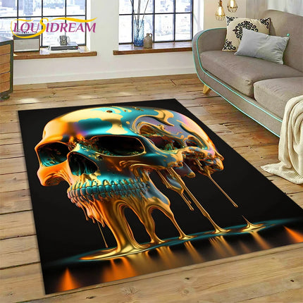 Home Cartoon Skull Gothic 3D Area Rugs