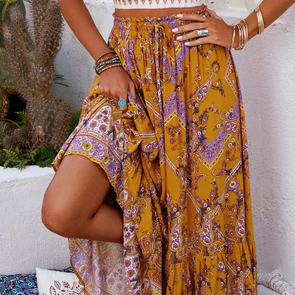 Women Summer Bohemian Long A-Line Holiday Skirt