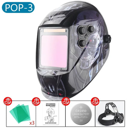 Solar Auto-Darkening 100*97mm Large View Welding Mask