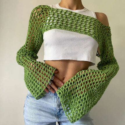 Women Vintage Summer Hollow Crop Top

