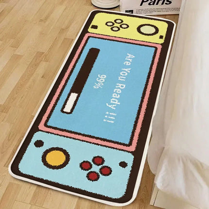 Kids Room Vintage Game Console Wear-Resistant Area Rug